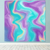 Paarse, blauwe, gouden en Blauwgroen zwenken met v Canvas Afdruk (Insitu (Houten vloer))