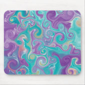 Paarse, blauwe, gouden en Blauwgroen zwenken Muismat (Voorkant)