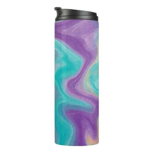 Paarse, blauwe, gouden en Blauwgroen zwenken Thermosbeker (Geroteerd rechts)