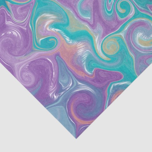 Paarse, blauwe, gouden en Blauwgroen zwenken Tissuepapier (Detail)