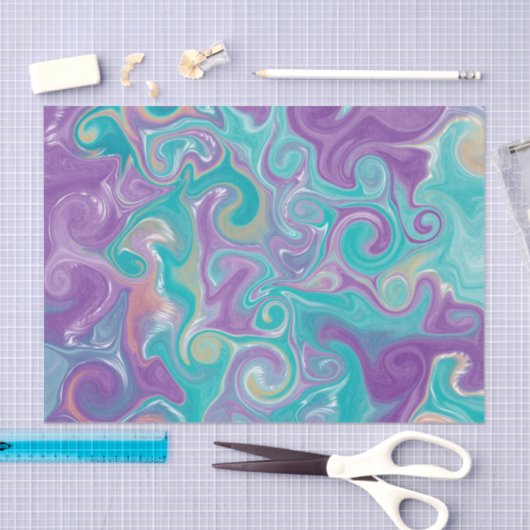 Paarse, blauwe, gouden en Blauwgroen zwenken Tissuepapier (Craft)