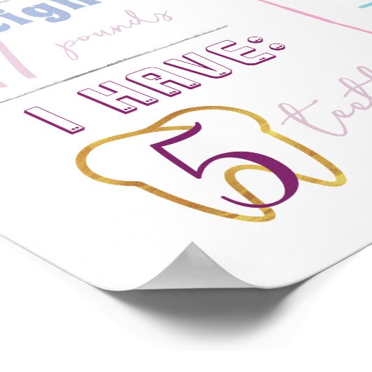 Paarse Blauwe Gouden Winter Mijn Verjaardag Stats  Poster (Hoek)