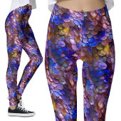 Paarse Blauwe Gouden Zeemeermin Schalen Fantasy Pa Leggings