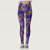 Paarse Blauwe Gouden Zeemeermin Schalen Fantasy Pa Leggings (Voorkant)