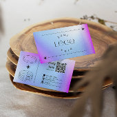 Paarse Blauwe Gradient Trendy Bewerkbaar Visitekaa Visitekaartje