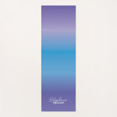 Paarse-Blauwe Gradient Yoga Mat met Aangepaste Naa (Voorkant)