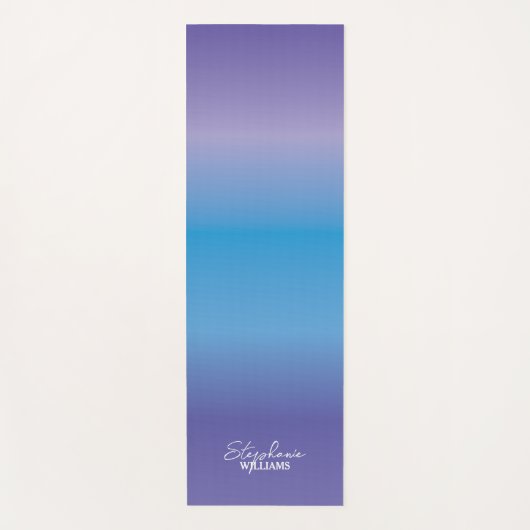 Paarse-Blauwe Gradient Yoga Mat met Aangepaste Naa (Voorkant)