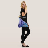Paarse, Blauwe, Grijze Waterverf Gepersonaliseerd Tote Bag (Op model)