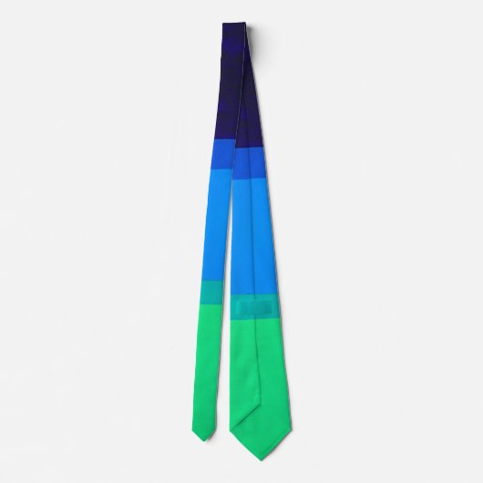 Paarse Blauwe Groene Oceaan moderne abstracte kuns Stropdas (Achterkant)