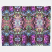 Paarse blauwe groene roze zwarte nebula kunst fleece deken (Voorkant (Horizontaal))