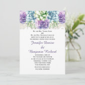 Paarse Blauwe Groene Waterverf Succulenten Invitat Kaart (Staand voorkant)