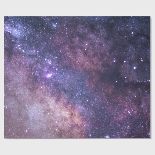 Paarse blauwe hemel Galaxy Sterrennacht Stars Mode Cadeaupapier (Vlak)