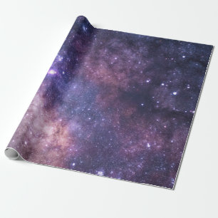 Paarse blauwe hemel Galaxy Sterrennacht Stars Mode Cadeaupapier