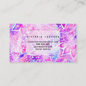 Paarse blauwe henna boho bloemenmandala Make-up Visitekaartje (Achterkant)