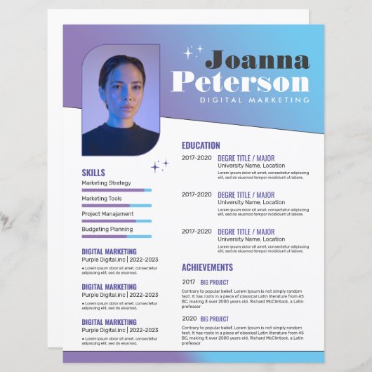 Paarse Blauwe Hervat (Sjabloon) (Voorkant / Achterkant)