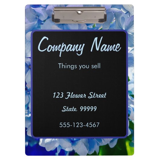 Paarse Blauwe Hortensia Boeketten Klembord (Voorkant)