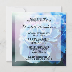 Paarse blauwe hortensia Vrijgezellenfeest Kaart