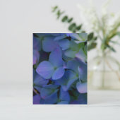 Paarse blauwe hortensia's bloembloem briefkaart (Staand voorkant)