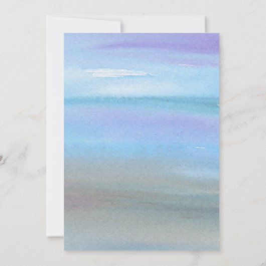 Paarse, blauwe hortensia's waterverf bloem bruilof kaart (Achterkant)