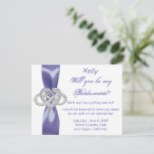 Paarse Blauwe Infinity Heart Bridesmaid Kaart (Staand voorkant)
