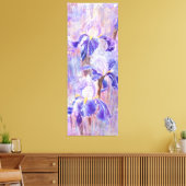Paarse Blauwe Iris Bloemen Canvas Print - Schilder (Insitu (Woonkamer))