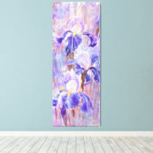 Paarse Blauwe Iris Bloemen Canvas Print - Schilder (Insitu (Houten vloer))