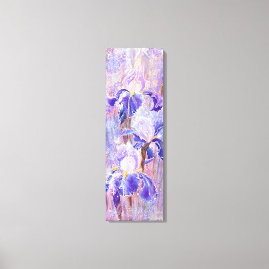Paarse Blauwe Iris Bloemen Canvasprint - Schilderi Canvas Afdruk (Voorkant)