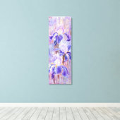 Paarse Blauwe Iris Bloemen Canvasprint - Schilderi Canvas Afdruk (Insitu (Houten vloer))