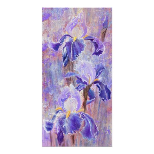 Paarse Blauwe Iris-bloemen - Oorspronkelijke schil Perfect Poster (Voorkant)