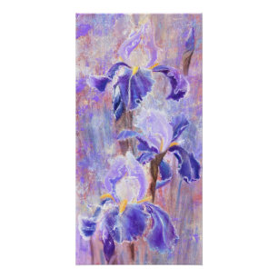 Paarse Blauwe Iris Bloemen - Originele Schilderkun Perfect Poster