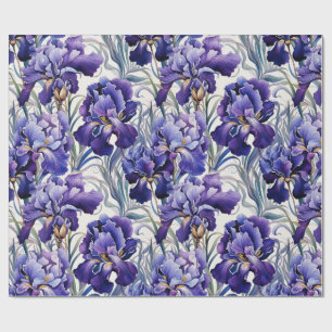Paarse Blauwe Iris  Cadeaupapier