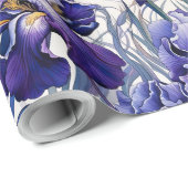 Paarse Blauwe Iris  Cadeaupapier (Rol Hoek)