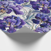 Paarse Blauwe Iris  Cadeaupapier (Hoek)