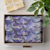 Paarse Blauwe Iris Decoupage Tissuepapier (Geschenk)