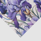 Paarse Blauwe Iris Decoupage Tissuepapier (Detail)