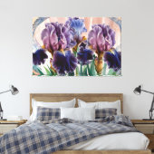 *~* Paarse BLAUWE IRIS Irissen  Bloemen TV2 Canvas Afdruk (Insitu (Slaapkamer))