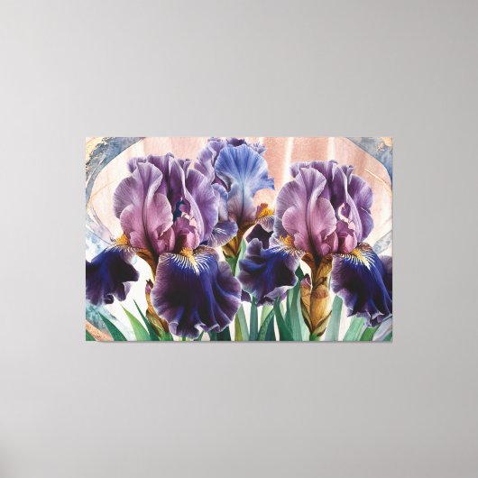 *~* Paarse BLAUWE IRIS Irissen  Bloemen TV2 Canvas Afdruk (Voorkant)