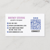 Paarse Blauwe Iriserende Folie Glitter Confetti Lo Visitekaartje (Achterkant)