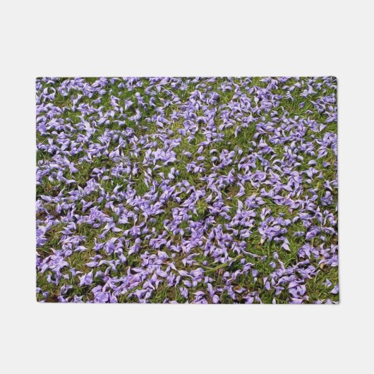 Paarse blauwe jakanabloem deurmat (Voorkant)
