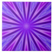 Paarse/Blauwe Kaleidoscoop Keramische Tegel Tegeltje (Voorkant)