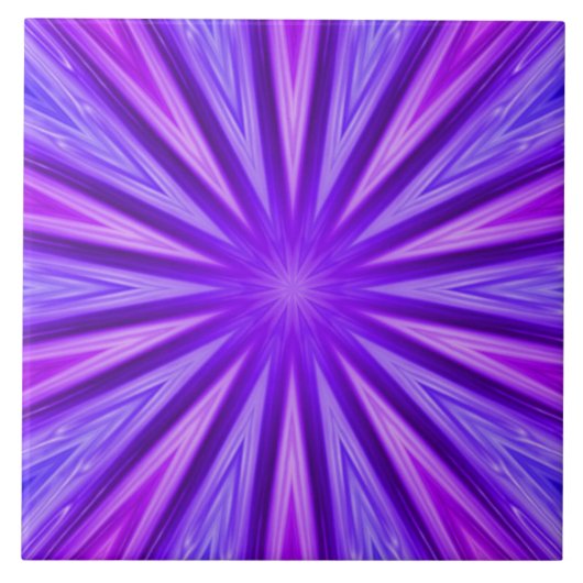 Paarse/Blauwe Kaleidoscoop Keramische Tegel Tegeltje (Voorkant)