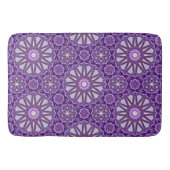 Paarse Blauwe Kaleidoscoop Pinwheel Mandala Patter Badmat (Voorkant)