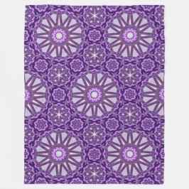 Paarse Blauwe Kaleidoscoop Pinwheel Mandala Patter Fleece Deken