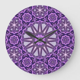 Paarse Blauwe Kaleidoscoop Pinwheel Mandala Patter Grote Klok
