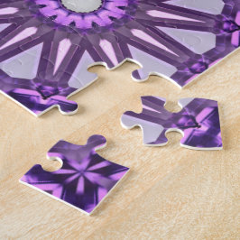 Paarse Blauwe Kaleidoscoop Pinwheel Mandala Patter Legpuzzel