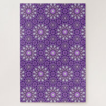 Paarse Blauwe Kaleidoscoop Pinwheel Mandala Patter