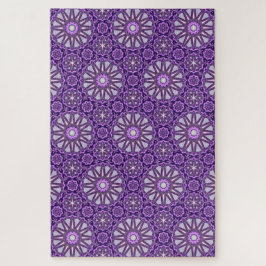 Paarse Blauwe Kaleidoscoop Pinwheel Mandala Patter Legpuzzel