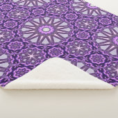 Paarse Blauwe Kaleidoscoop Pinwheel Mandala Patter Sherpa Deken (3/4)