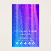 Paarse blauwe Ketting juwelenkaart Visitekaartje (Achterkant)