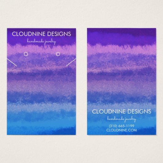 Paarse blauwe Ketting juwelenkaart Visitekaartje (Voorkant /achterkant)